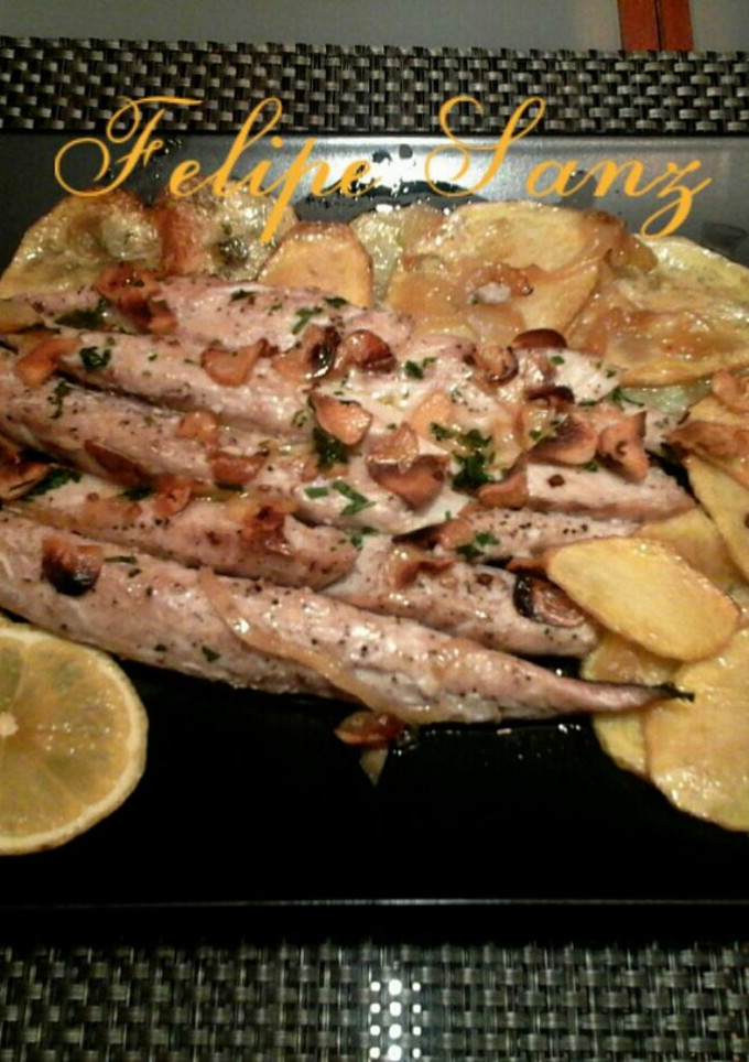 Una foto de Filetes caballa al horno