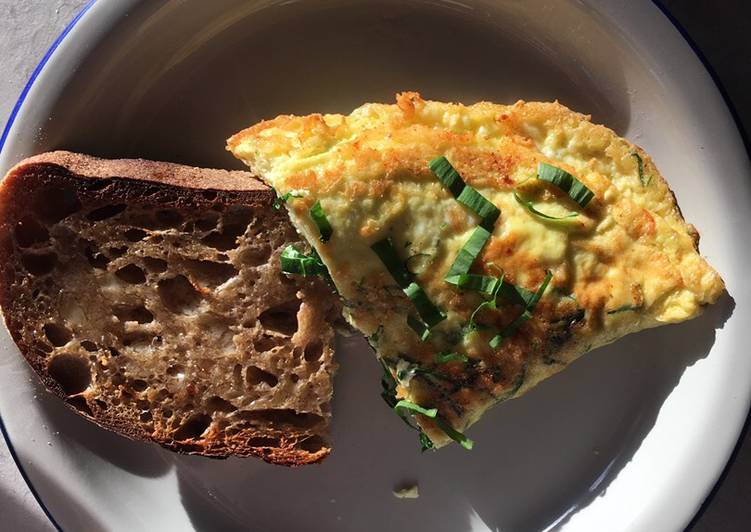 Simple Way to Make Any-night-of-the-week La-di-da duck egg &amp; wild garlic omelette