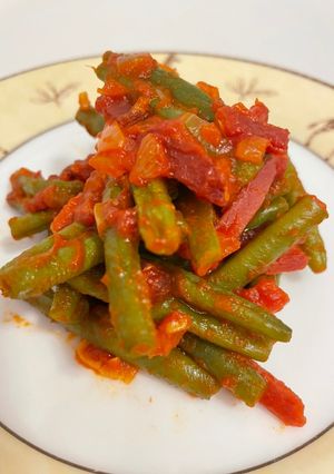Una foto de Judías Verdes con Jamón Serrano