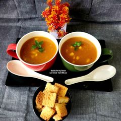 A picture of Pumpkin Drumstick Bottlegourd Carrot Tomato Lightly Spiced Healthy Heart Soup - Diabetic-Friendly.