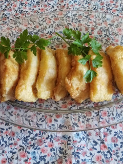Una foto de Bacalao frito en sartén