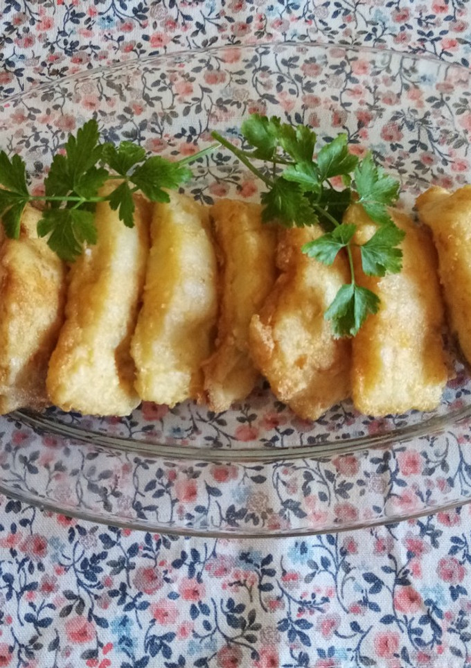 Una foto de Bacalao frito en sartén