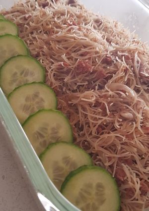 A picture of Vermicelli Noodles with Canned Corn Beef.