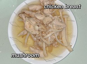 Hình của món [ giảm cân + eat clean ] ức gà xào nấm.