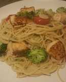 Pasta con salmón y brócoli