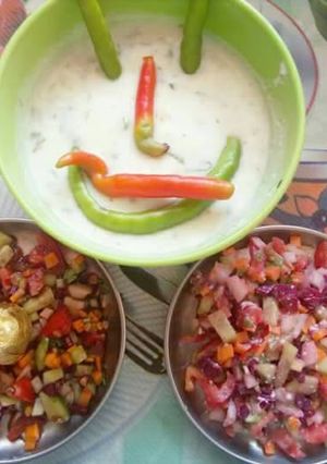 A picture of Chocolate cheesy veg. salad.