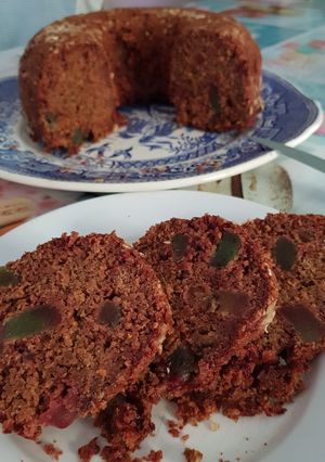 Una foto de Budín sin azúcar añadido, de remolacha y frutas