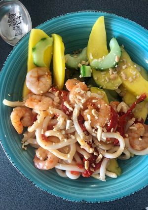Une photo de Salade asiatique crevette - mangue 🥭
