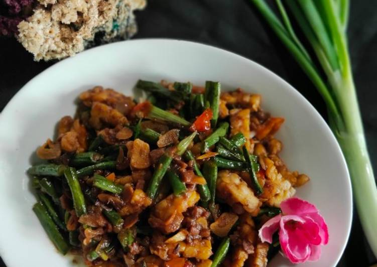 Tauco Tumis Tempe dan Kacang Panjang