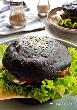 Foto resep Kuro bun (black bun burger)