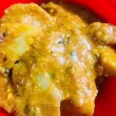 Dum aloo A picture of Dum aloo.