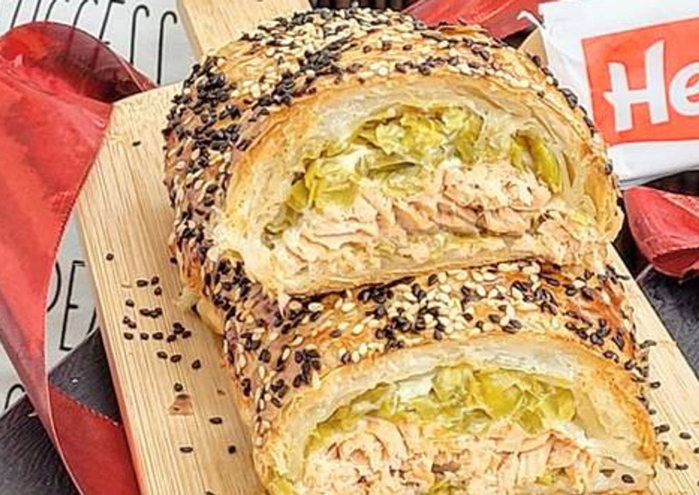Tresse feuilletée saumon/poireau