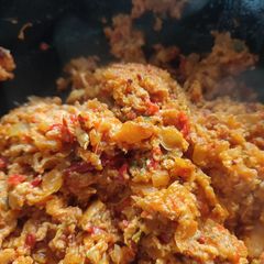 A picture of Egg stew or Sauce.