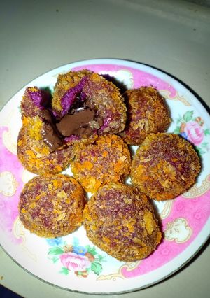 Foto resep Bola ubi ungu isi coklat 🍫