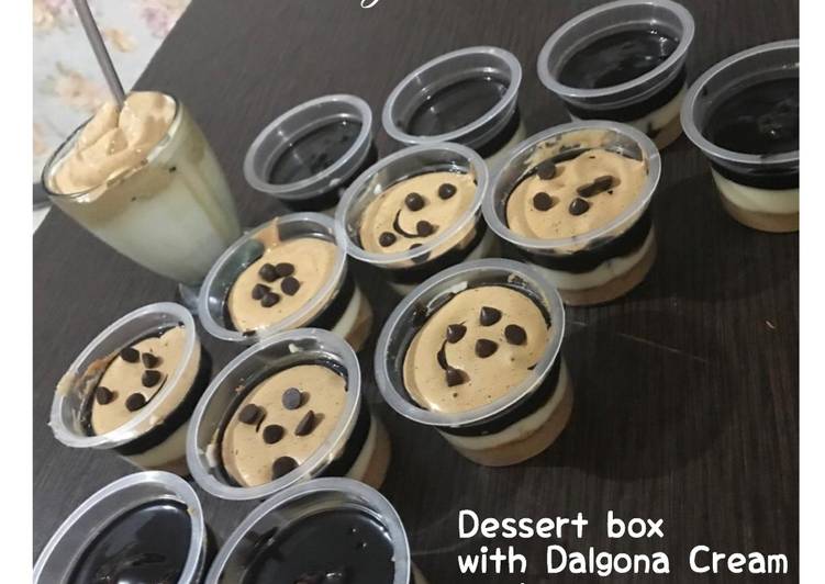 Dessert box with dalgona Cream on top