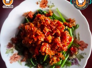 Gambar Sayur Kangkung Celur Bersama Sambal Tumis Udang Geragau