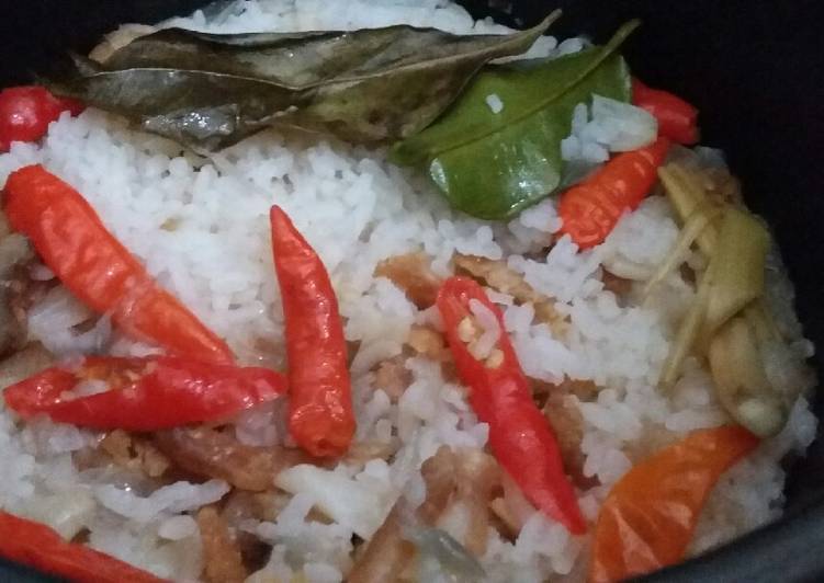 Cara Gampang Membuat Nasi Liwet Ebi rice cooker Anti Gagal