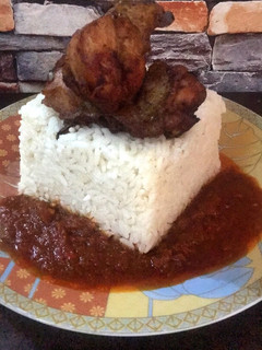 A picture of Rice and chicken stew.