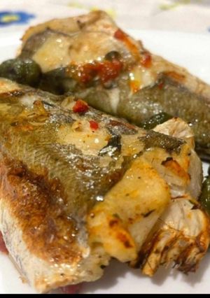 Foto di Merluzzo al Forno con Pomodorini Freschi e Olive Verde