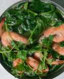 Canh rau mồng tơi với tôm