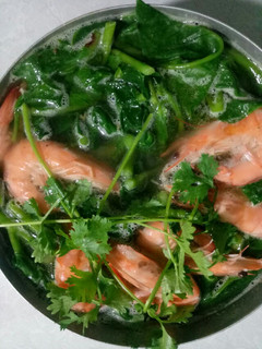 Hình của món Canh rau mồng tơi với tôm.
