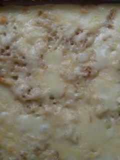 Una foto de Lasaña de papas y crema de maíz