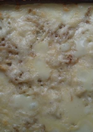 Una foto de Lasaña de papas y crema de maíz