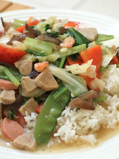Foto resep Nasi Siram Capcay