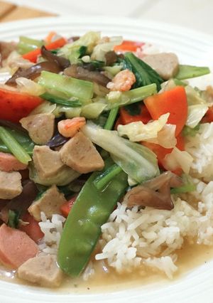 Foto resep Nasi Siram Capcay