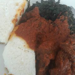 A picture of Yam and vegetables.