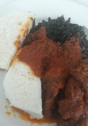 A picture of Yam and vegetables.