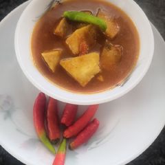A picture of Suran ki sabzi elephant yam.
