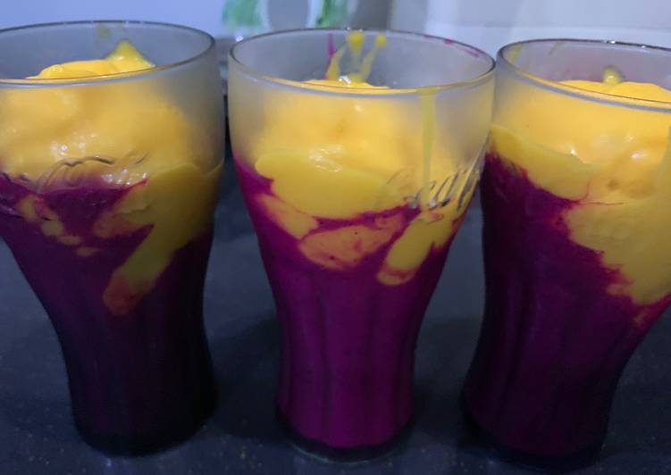 Bagaimana Menyajikan Smoothies mangga buah naga Cepat