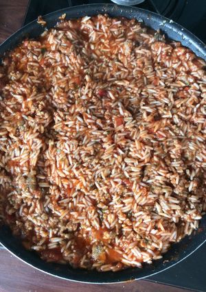 Une photo de Riz à la chair à saucisse