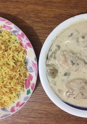 صورة لوصفة فول اخضر مع لبن ودجاج والأرز 😋😋😋