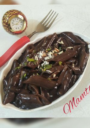 A picture of Chocolate pasta.