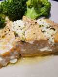 Summer citric salmon with herby feta cheese