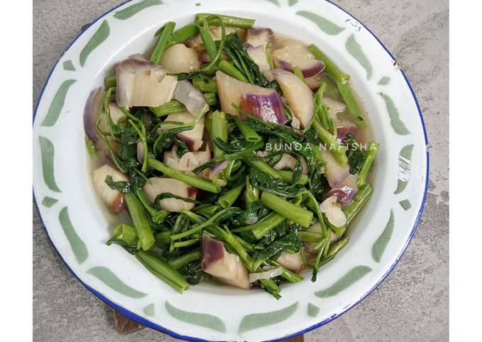 Bagaimana Membuat Tumis terong kangkung Anti Gagal
