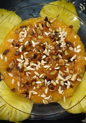 A picture of Pineapple Halwa | Indian Dessert | Pineapple Dessert - A Deliciously Rich and Nutty Dessert.