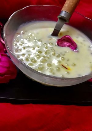 A picture of Sabudaana kesari kheer.