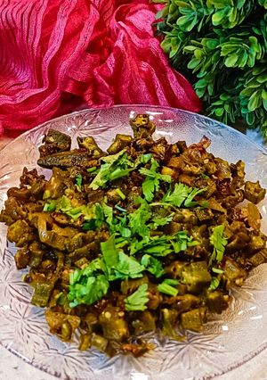 A picture of Bhindi Stir Fry / Okra Stir Fry.