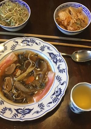 A picture of California Farm Dashi Mushroom Soup.