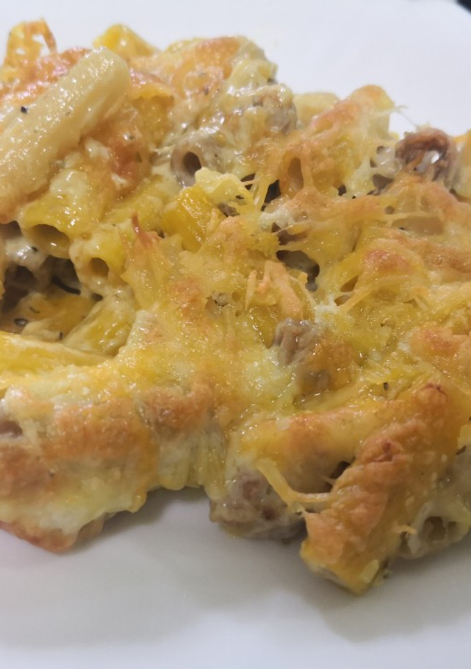 Una foto de Macarrones con queso azul
