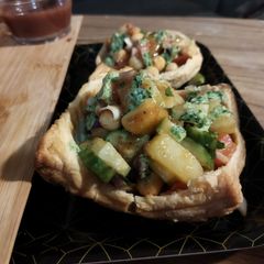 A picture of Puff pastry katori chaat.