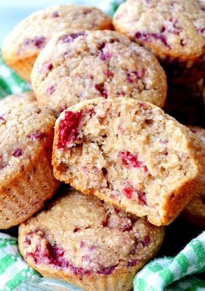 A picture of Vickys Coconut & Raspberry Muffins, GF DF EF SF NF.