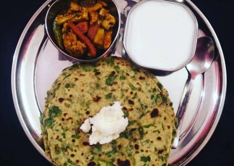 Easiest Way to Spring At Home Spinach Coriender Paratha (Palak dhaniya ka paratha)