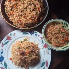 A picture of Minced meat spaghetti.