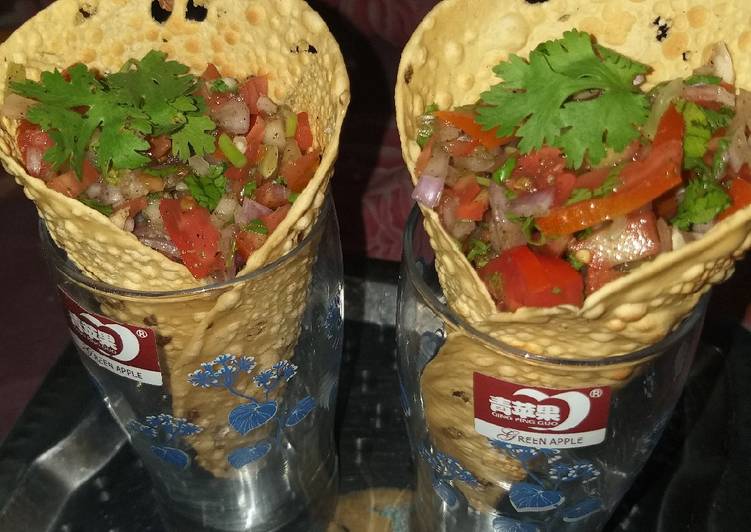 Masala cone papad