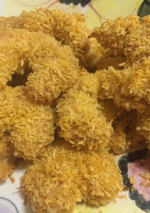 Una foto de Langostinos rebozados en panko