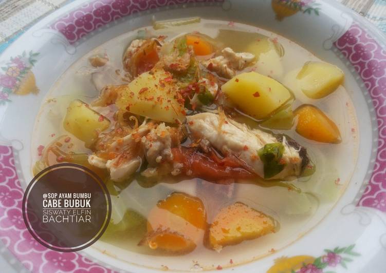 Resep Sop ayam bumbu cabe bubuk Anti Gagal